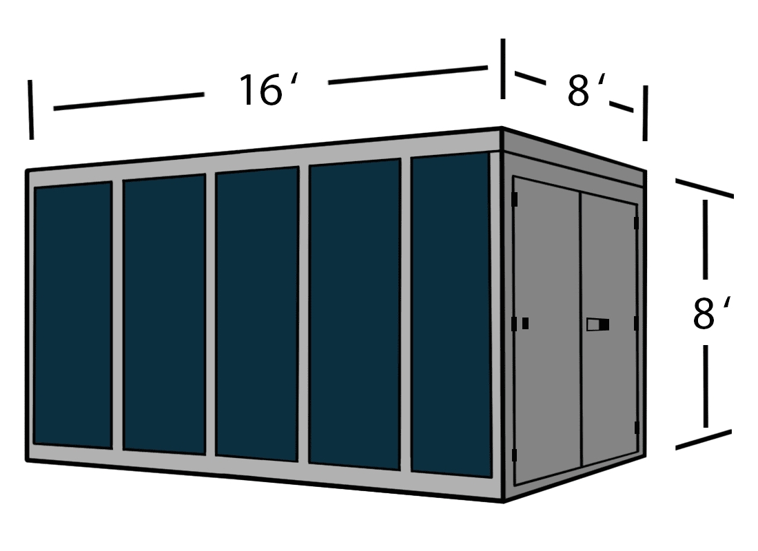 Residential 1 16' x 8' x 8' portable storage containers